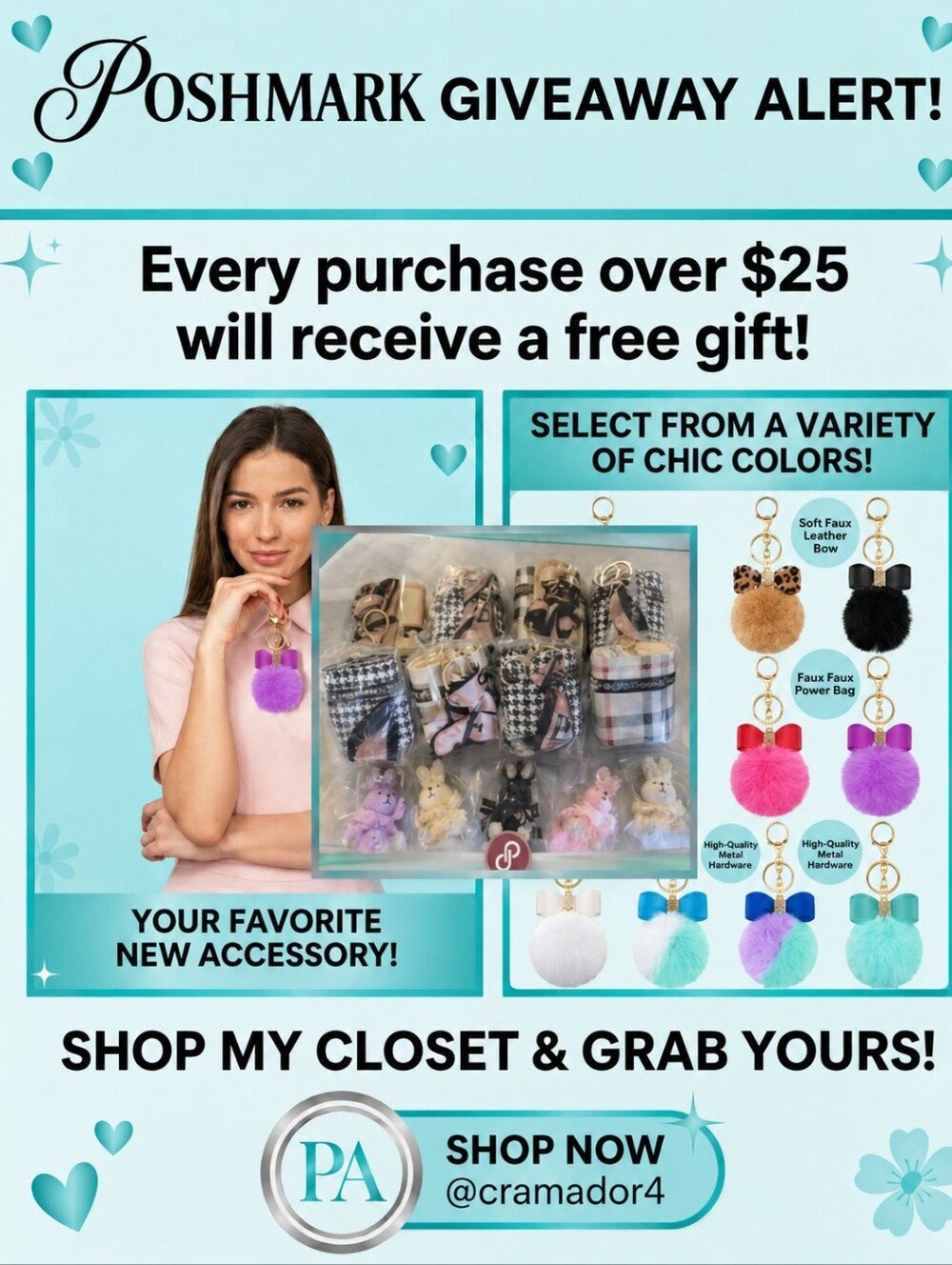 Free Key Chain Giveaway Promotion - with Purchase of $25 or More!